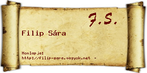 Filip Sára névjegykártya