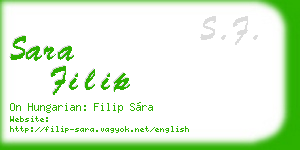 sara filip business card